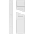 Ekena Millwork Two Equal Flat Panel PVC Pilaster w/Standard Capital & Base, 5"W x 90"H x 2"P PILP05X090DFP01-2